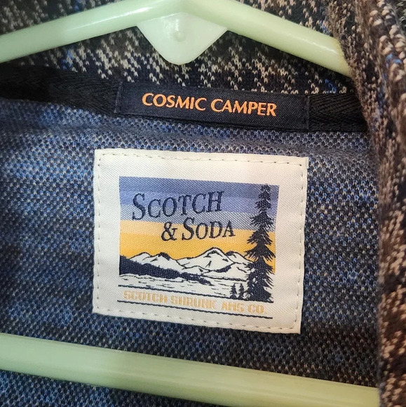 Scotch & Soda Camper Comic Camper grey brown plaid long sleeve zipup jacket - Picture 8 of 12